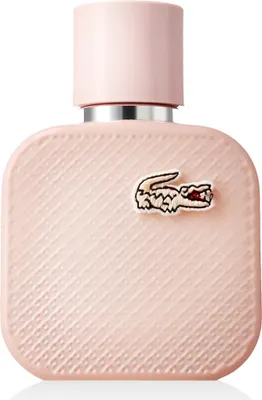 A pink bottle of Lacoste L.12.12 Rose Eau De Parfum Spray.