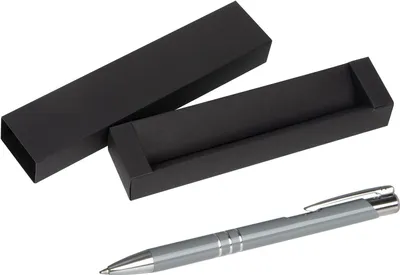 Produktbild von Kugelschreiber aus Metall / mit Pappetui / Farbe: grau