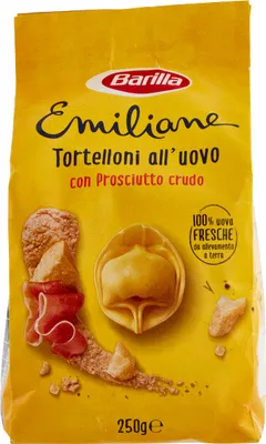 Produktbild von Tortellini mit Rohschinken Emiliane Tortelloni all'uovo con Prosciutto Crudo 250g - Barilla
