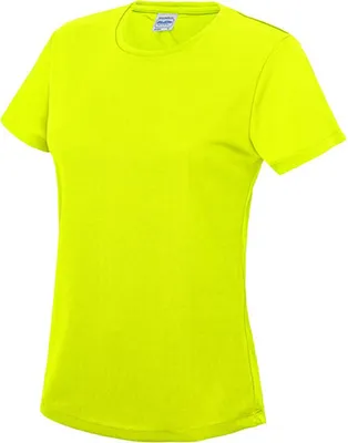 Immagine prodotto di Just Cool JC005 | Maglietta sportiva Girlie Cool + WRAP certificata - Colore: Giallo elettrico - Taglia: M