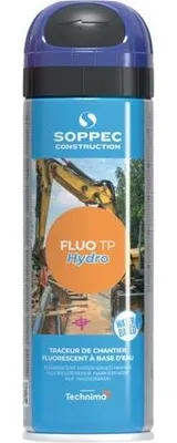 Image de Spray de marquage de chantier Fluo TP Hydro bleu néon 500ml aérosol