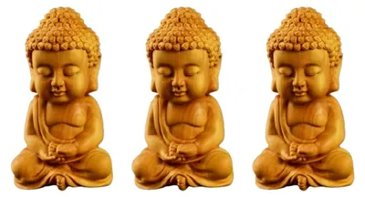 Produktbild von Buddha Lachender 3st Buddha-Figur Buddha Statue Buddha Figuren Bastelzeug Buddha Auto Dekoration Handwerkliche Kunst Große Buddha-Statue Buddha-Charme Mini- Buddha- Holz-Buddha Hölzern