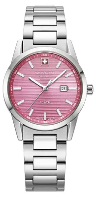 Produktbild von Swiss Alpine Military Damenuhr Argos Silber Rosa 34mm 10ATM 7767.1136