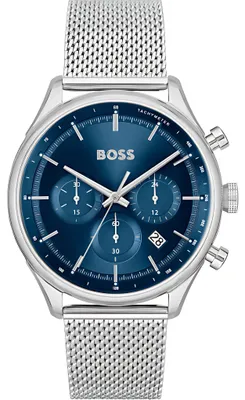 Image de Montre chronographe avec cadran bleu et bracelet en maille 1514052