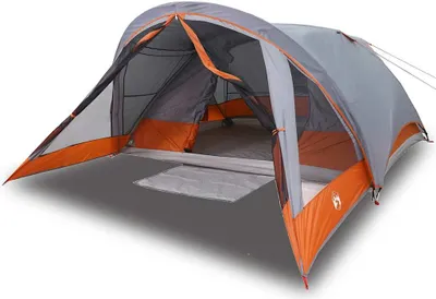 Produktbild von vidaXL Campingzelt 4 Personen Grau und Orange Wasserdicht
