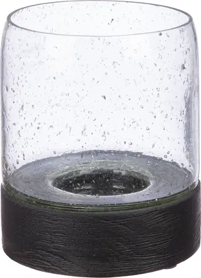 Image de Gilde Windlicht, "Inuit", Glas, Mangoholz, braun, klar, VE 2, H. 15 cm, D. 12 cm 55821 4063387558218