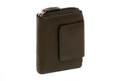 Produktbild von LEAS Damenbörse im Querformat Echt-Leder, schwarz Zipper-Collection