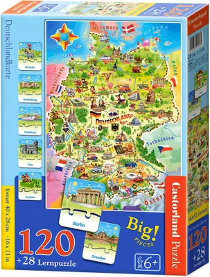 Produktbild von Lernpuzzle, 120 Teile, Karte von Deutschland, E-180