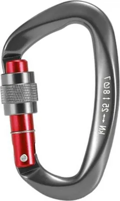 Produktbild von Kletterkarabiner mit Schraubverschluss, strapazierfähig, 812 KW, 25 kN, Luftfahrt-Aluminium, D-förmiger Ring, Karabinerhaken, Sicherheitsschnalle für Outdoor-Wanderungen