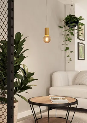 Produktbild von EGLO Pendellampe Pozueta 1, Pendelleuchte über Esstisch, FSC100HB, E27  mit Kabel, Hängeleuchte, Schnurpendel Hängelampe, Ø 6,5 cm