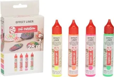 Produktbild von Talens Effect Liner Set Neon 3D Farbe 4 Stück 28 ml Basteln