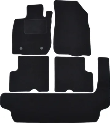 Image de Tapis De Sol Noir Velours Pour Dacia Logan MCV 2006-2012 7-Seats 5pcs, Ajustement précis, Base Antidérapante, Renforcée dans la Zone de la Pédale