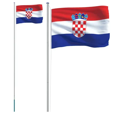 Produktbild von Flagge Kroatiens mit Mast 6,08 m Aluminium
