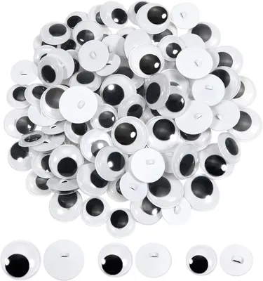 Imagen del producto de Ojos redondos, s, 180 unidades, de 15 mm, 18 mm y 20 mm, para manualidades