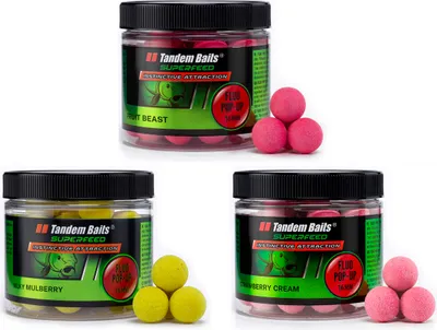 Produktbild von Tandem Baits 3-er Set SuperFeed Diffusion Mini Fluo Pop-Up Fruit Flavour Mix Karpfen-Pop-Ups, Karpfen Angeln ohne Mühe, Köder Große-Fische-Angeln, Karpfenzubehör Profis & Hobby-Angler 16 mm 7 g
