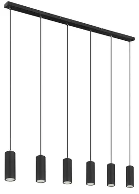 Produktbild von Pendelleuchte, 6-flammig, Metall, schwarz, Höhe verstellbar