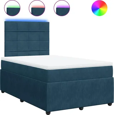 Produktbild von vidaXL Boxspringbett mit Matratze Blau 120x200 cm Samt
