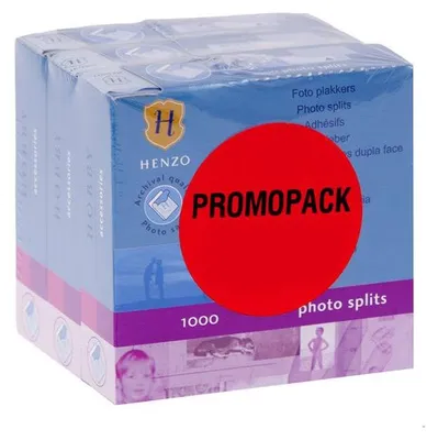 Zdjęcie produktu dla Foto przylepce Henzo 3x1000 szt, bezkwasowe naklejki dwustronne do zdjęć i albumów