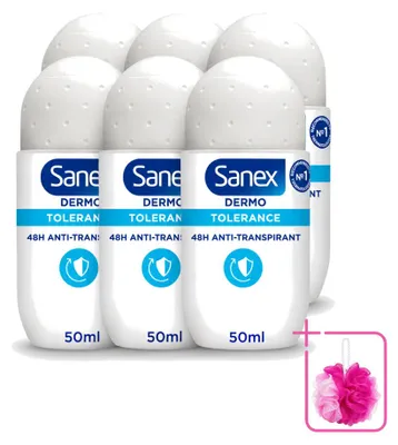 Produktbild von 6 x Sanex Dermo Tolerance Deo Roll-on 50 ml - Sparpackung - 6 Stücke