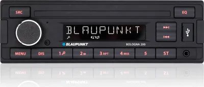 Produktbild von BLAUPUNKT Bologna 200 1 DIN Autoradio ohne CD Laufwerk mit USB, Zündlogik, Fix Panel und Roter Tastenbeleuchtung