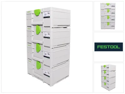 Image de Festool SYS3 M 187 Set de coffrets Systainer 396 x 296 x 187 mm - 15,9 l (4x 204842)