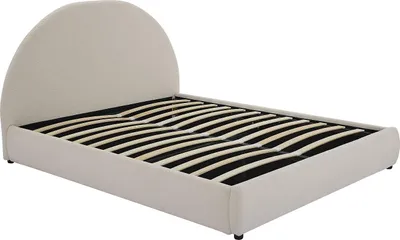 Produktbild von Bett mit Bettkasten 140 x 200 cm - Bouclé-Stoff - Creme - LIRIMO