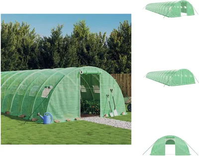 Image de vidaXL Serre avec cadre en acier Vert 72 m² 18x4x2 m - Serres