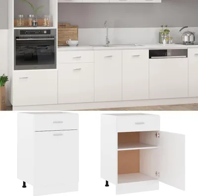 A modern white kitchen with cabinets, an oven, and a sink.