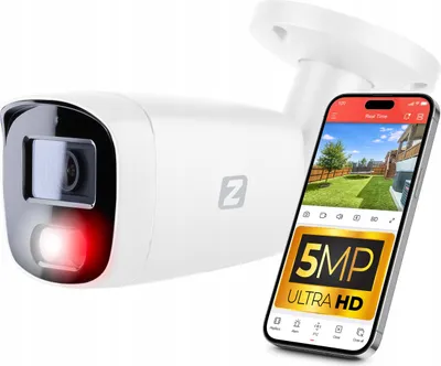 Obrázok produktu pre Vonkajšia IP kamera 5 MP, PoE, 2,8 mm, dvojité osvetlenie, audio, IP67, 30 m dosah infračerveného senzora, značka Zintronic
