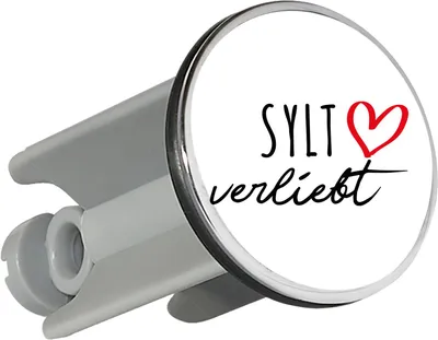 Produktbild von Huuraa Waschbeckenstöpsel Sylt verliebt 4cm höhenverstellbar Abflussstopfen Geschenkidee