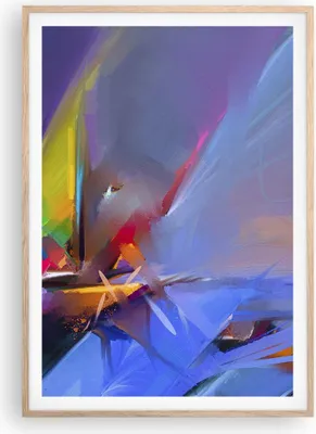 Produktbild von Gerahmtes Poster - Rahmen in heller Eiche - Abstraktion modern - 70x100 cm - Wand Bild - Wanddeko - Wandbilder - Wandposter - Bilderrahmen - Bilder - Kunstdruck - Wandbild - P2NPA70x100-4030