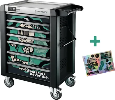 Produktbild von Stahlwille Werkstattwagen Sonderedition Best tools never die 95/7 PRO NDE 7 Schubl. 827 x 496 x 1020 mm anthrazit, RAL 7016; schwarz, RAL 9005 - 95/7 PRO NDE