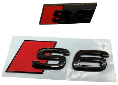 Original Audi S6 A6 C6 C7 C8 Kühlergrill + Heck Schriftzug Emblem Logo Schwarz in der Farbe Schwarz von Volkswagen AG