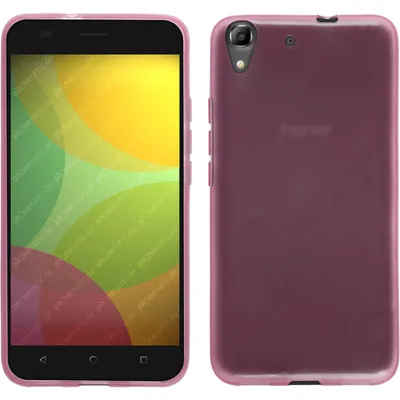 Produktbild von PhoneNatic Case kompatibel mit Huawei Honor 4A - rosa Silikon Hülle transparent + 2 Schutzfolien