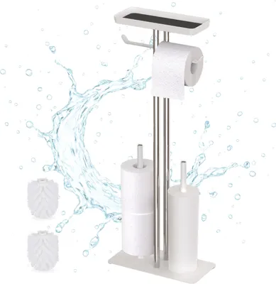 Set 2 Portaspazzolini Free Standing Colori Assortiti Set 2 Portaspazzolini Da Bagno In Acciaio Inox Free Standing - Design Moderno, Colori Assortiti Set Pulizia Bagno Inox - Foto 5