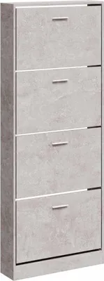 Produktbild von vidaXL Schuhschrank Betongrau 59x17x150 cm Holzwerkstoff