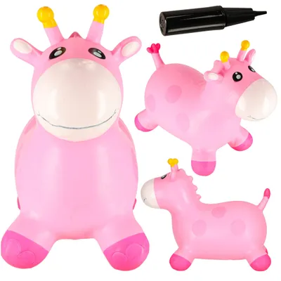 Obrázek produktu pro KIK KX3198 Skákací nafukovací žirafa 53 x 45 cm, růžová