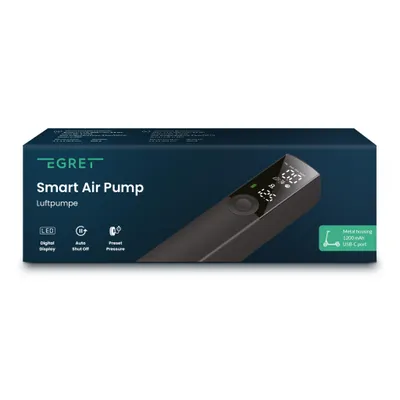 Produktbild von Elektrische Luftpumpe + Aufsätze für E-Scooter & Bike Reifen, Bälle etc., wiederaufladbar, USB-C, 1.200 mAh – Egret Smart Air Pump
