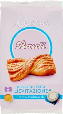 The image shows the packaging of a traditional braided pastry.
