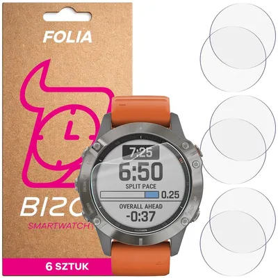 Produktbild von 6x Schutzfolie für den Bildschirm für Garmin Fenix 6 / 6 Pro 47 mm, Bizon Watch HydroFlex