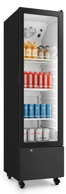 Produktbild von Klarstein GrandCooler Gewerbekühlschrank 180 L – Getränkekühler mit LED-Beleuchtung (weiß/blau), einstellbare Temperatur 0–10 °C, 3 Ablagen