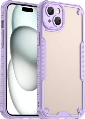 Image de Coque de protection pour iPhone 15 Plus, dos mat translucide, étui TPU violet