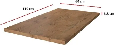 Produktbild von Arbeitsplatte 110 cm 38 mm Küchenzeile Küchenblock Eiche Lancelot Küche Vigo