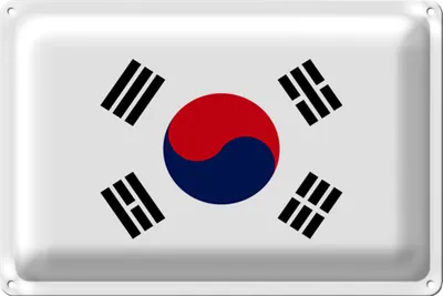 Produktbild von Blechschild Flagge Südkorea 40x30cm Flag of South Korea