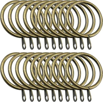 Produktbild von 20 Stück 38 mm Metall-Vorhangringe mit Ösen, geeignet für Gardinen und Duschvorhänge