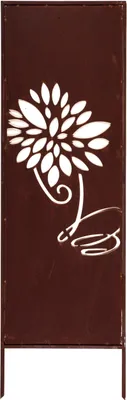 Produktbild von Sichtschutz Metall - 160 cm x 50 cm - Edelrost - Rostoptik Sichtschutz für Garten - Sichtschutzelement - Sichtschutzwand - Gartendekoration Zaun - Rost (Große Blume)