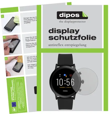 Produktbild von 2x Schutzfolie für Fossil The Carlyle HR (5. Gen.) matt Displayschutzfolie Folie Display Schutz dipos