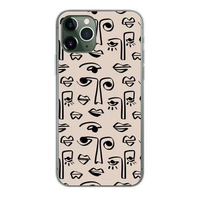 Produktbild von MuchoWow® Handyhülle Schutzhülle Hülle für iPhone 11 Pro Muster - Lippen - Strichzeichnungen Silikon Softcase Handy Hülle - Handy