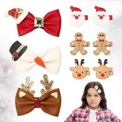 Productafbeelding van Haarspelden met kerstmotieven, 9 stuks, voor meisjes, haaraccessoires
