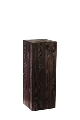 Image de Colonne en bois 80x30x30 cm, colonne pour fleurs, colonne décorative, support pour photophore au sol, tronc d'arbre décoratif, colonne aspect bloc de bois, stable & durable, aspect bois naturel
